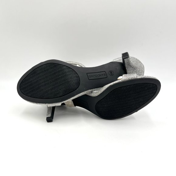 Bandolino Womens Size 8.5 Silver Sparkly Stiletto Dress Sandals Heels Shoes - Picture 9 of 12